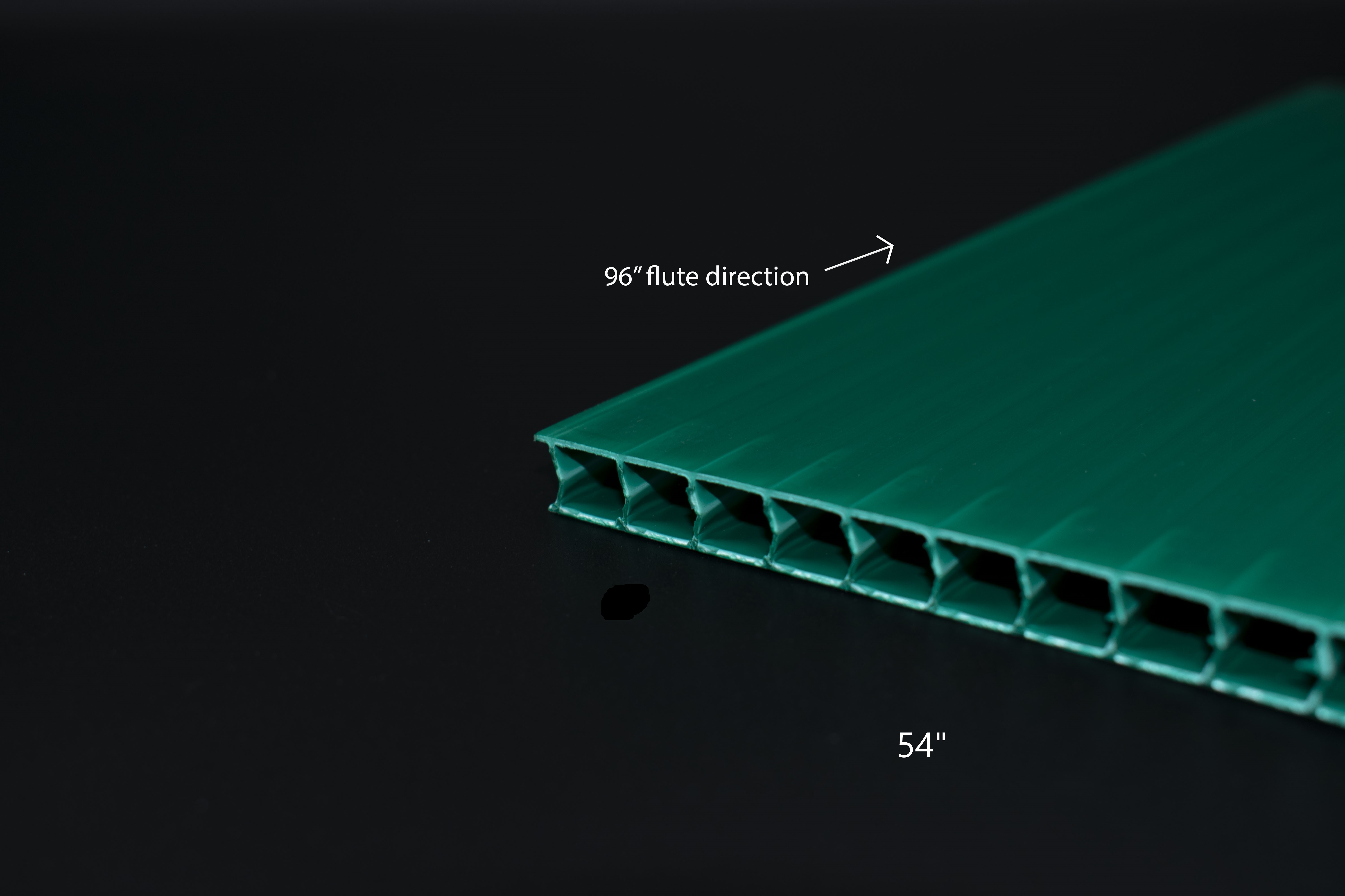 5mm 54x96IN DARK GREEN CORRUGATED POLYPRO - Fluted Polypro (Cor-X)